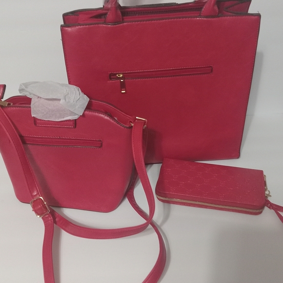 Queen Bee Stripe embossed monogram 3 in 1 handbag set - Picture 5 of 7